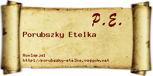 Porubszky Etelka névjegykártya