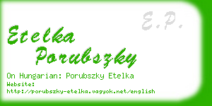etelka porubszky business card
